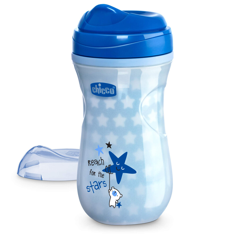 Chicco Glow in the Dark Double-Wall Insulated Sippy Cup with Bite-Proof Rim Spout and Spill-Free Lid 9oz.| Top-Rack Dishwasher Safe | Easy to Hold wit