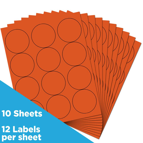 Selos adesivos de etiqueta circular JAM PAPER - 2,5 polegadas de dimetro - laranja - 120 etiquetas redondas/pacote 2