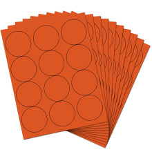 Sigillo adesivo per etichetta del cerchio di carta in jam - diametro da 2,5 pollici - arancione - 120 etichette rotonde/confezione