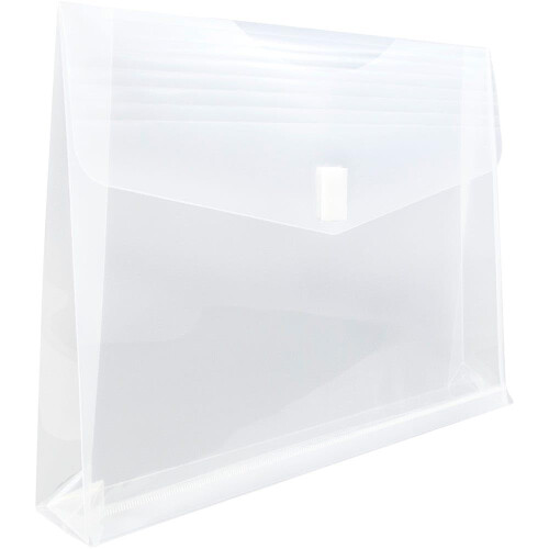 Envelopes de expanso de plstico JAM PAPER com fecho de velcro - Livreto de cartas - 9 3/4 x 13 com expanso de 2 polegadas - Transparente - 3/pacote 1
