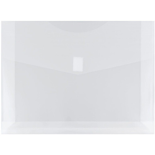 Envelopes de expanso de plstico JAM PAPER com fecho de velcro - Livreto de cartas - 9 3/4 x 13 com expanso de 2 polegadas - Transparente - 3/pacote
