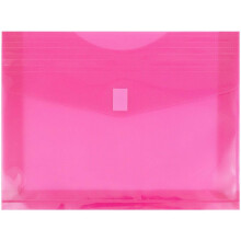 Buste di espansione in plastica in plastica in jam con chiusura a gancio e loop - Opuscolo di lettere - 9 3/4 x 13 con espansione da 2 pollici - Fuch