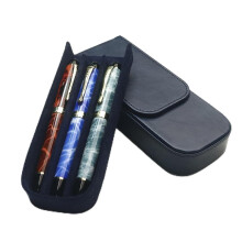 MIVLXLX Leder-Dreifach-Stiftetui, Federmppchenhalter fr drei Fllfederhalter, Kugelschreiber und Bleistifte, Geschenkauswahl fr Mann/Frau/Bro (bl