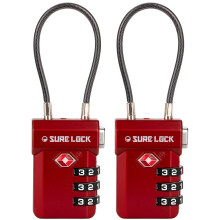 Sikker p? at l?se TSA godkendte bagage l?se ?ben alarm let l?sning urskive rejser bagage l?se til kuffert bagage l?se. (R?d 2 pakke)