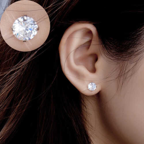 Four Silver Amethyst Clawed Earrings Lady Studs Earrings Wedding