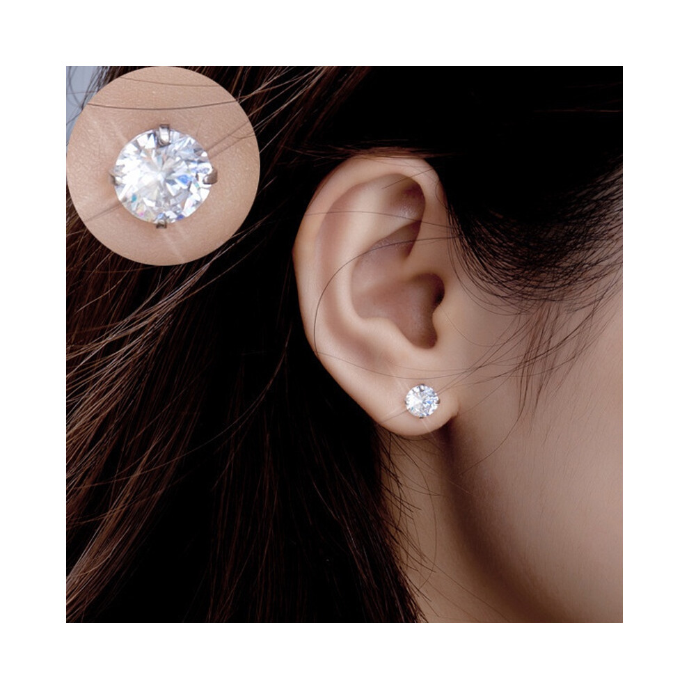 Four Silver Amethyst Clawed Earrings Lady Studs Earrings Wedding Silver,Purple