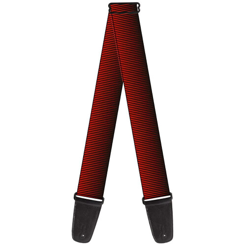 Buckle-Down Guitar Strap  Vertical Stripes Transition Black Red  2 Inches Wide