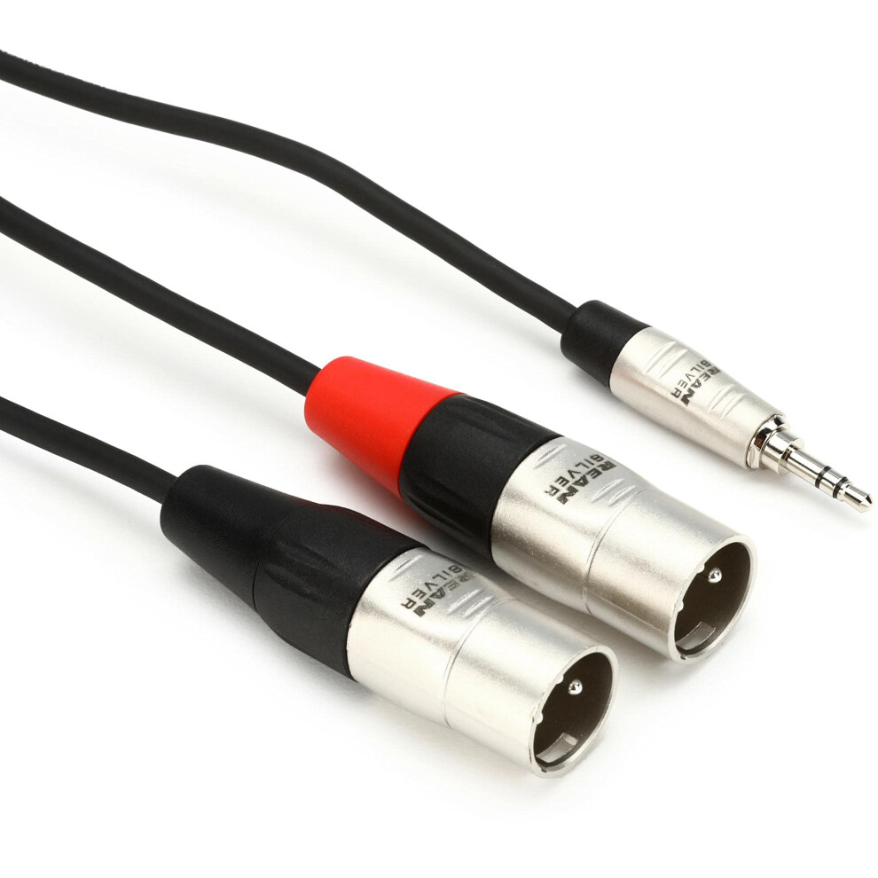 Hosa HMX-015Y Pro Stereo Breakout-Kabel - 3,5 Mm Trs Mannelijk Naar Dubbele Xlr Mannelijk - 4,5 Meter-image