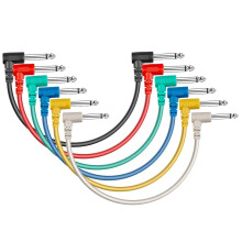 Sonicake 10 tommer guitar patch kabel 6-pakke guitar effekter pedal board cord 1/4 """" ts h?jre vinkelinstrument kabler farvet