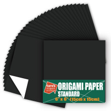 [Taro's Origami Studio] Standard 6 tuuman yksipuolinen yksiv  rinen (musta) 50 arkkia (kaikki samanv  risi  ) neli  nmuotoinen helposti taitettava en