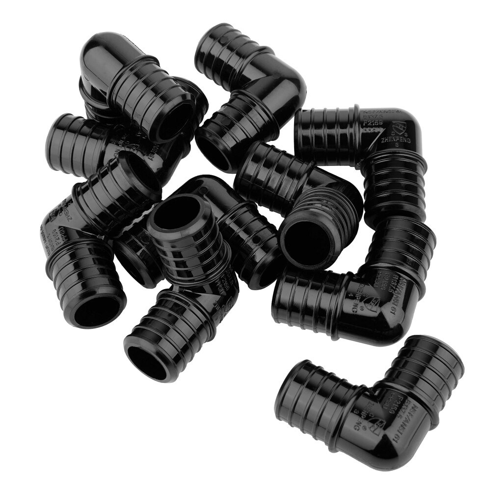 10-Pack Efield Poly Ppsu Barb Crimp Pex Fitting 1-Inch X 1-Inch 90 Degree Elbow For Pex Tubing Connection Astm F2159 (Pack Of 10) 791689827858