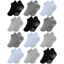 Chaussettes antid rapantes en coton RATIVE avec bandes antid rapantes pour b b s de 0 6 mois (0 6 mois, 12 paires/IVC)