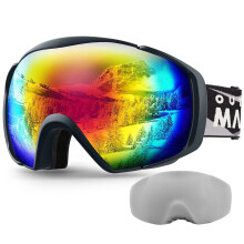 OutdoorMaster Skibriller med Cover Snowboard Snow Goggles OTG Anti-Fog for Youth Teenager Vlt 21,2%