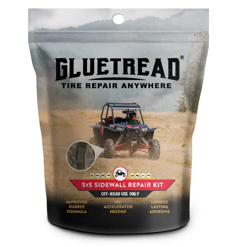 Gluetread Sxs Utv Tire Sidewall Repair Kit | Emergency Tire Repair No Need To Remove Tire | Off-Road Sidewall Tire Repair Kit | Improved Rubber Formul 850030191151