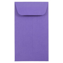 Envelopes coloridos JAM PAPER #6 Coin Business - 3 3/8 x 6 - Violeta Roxo Reciclado - 50/Pacote