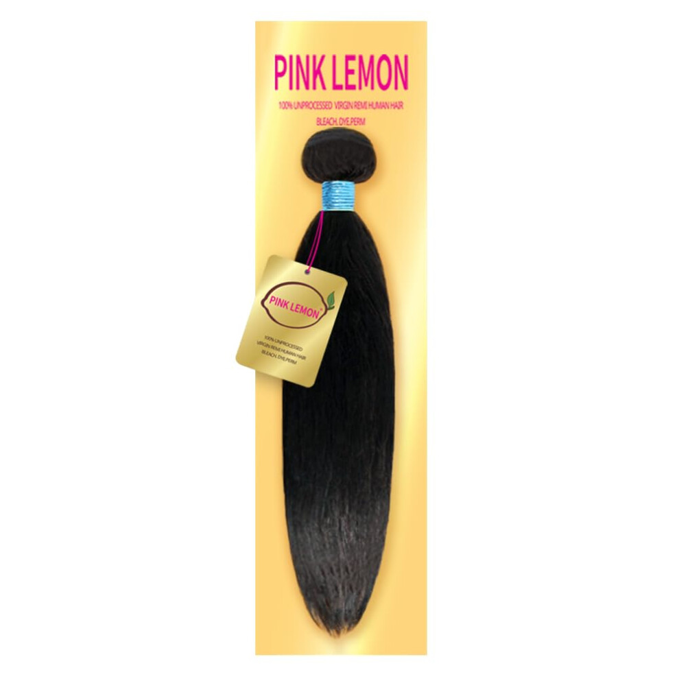 PINK LEMON - 13A 100 % cheveux humains vierges non trait  s (100 +/- 5 g) D  coloration, teinture, permanente (lisse) (35,6 cm)