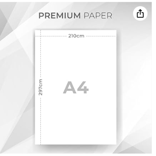 Multi-Purpose A4 Printer Paper, White, 80gsm, 500 Sheets Compatible A4 Paper with Inkjet, 1