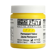 SoFlat Matte Acrylics by GOLDEN Permanent Yellow 4 fl. oz. Jar Professional Acrylic Paint Semi-Opaque