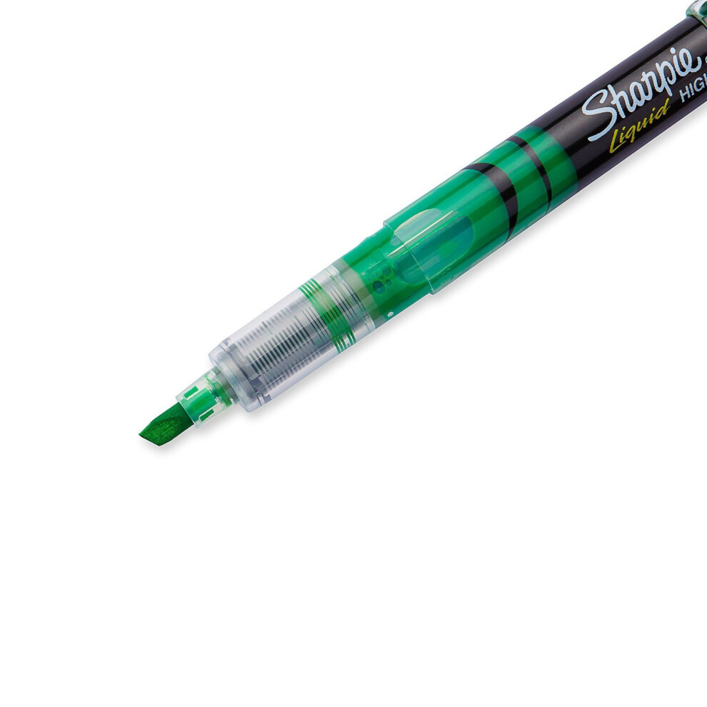 Sharpie Accent Liquid Pen Style Highlighter  Chisel Tip  Fluorescent Green  12/Pk