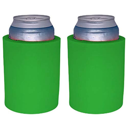 Blank Thick Foam Old School Can Cooler (2 Pack Neon Green)