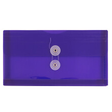 Buste in plastica di carta jam con chiusura di cravatta a bottone e stringa - Opuscolo di business #10 - 5 1/4 x 10 - Purple - 12/Pack