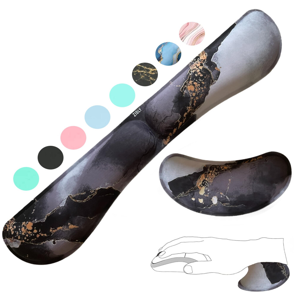 Zibly Wrist Rest Keyboard And Mouse Set - Non-Slip Ergonomic Wrist Cushion Support Pad - Easy Typing Pain Relief - Premium Silky Gel Memory Foam For 5065016941056