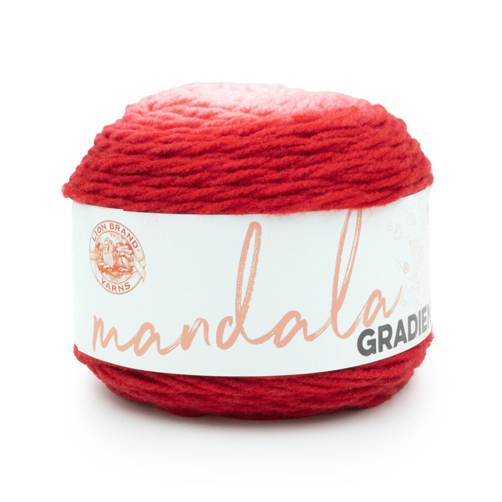Lion Brand Yarn Mandala Gradient  Multicolor Yarn for Knitting  Crochet and Crafting  Red  1 Pack