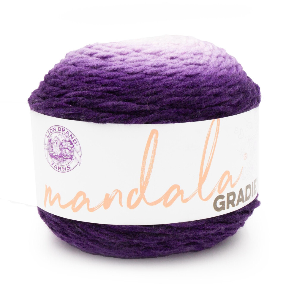 Lion Brand Yarn Mandala Gradient  Multicolor Yarn for Knitting  Crochet and Crafting  Purple  1 Pack
