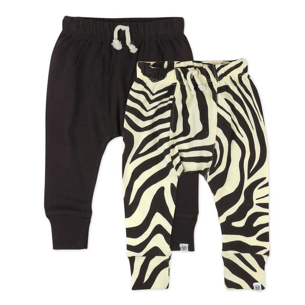 Honestbaby Lot De 2 Pantalons De Jogging Honest En Coton Biologique Pour BéBéS Et Tout-Petits GarçOns Et Filles Unisexe (Legacy) Marron ZèBre 3-6-image