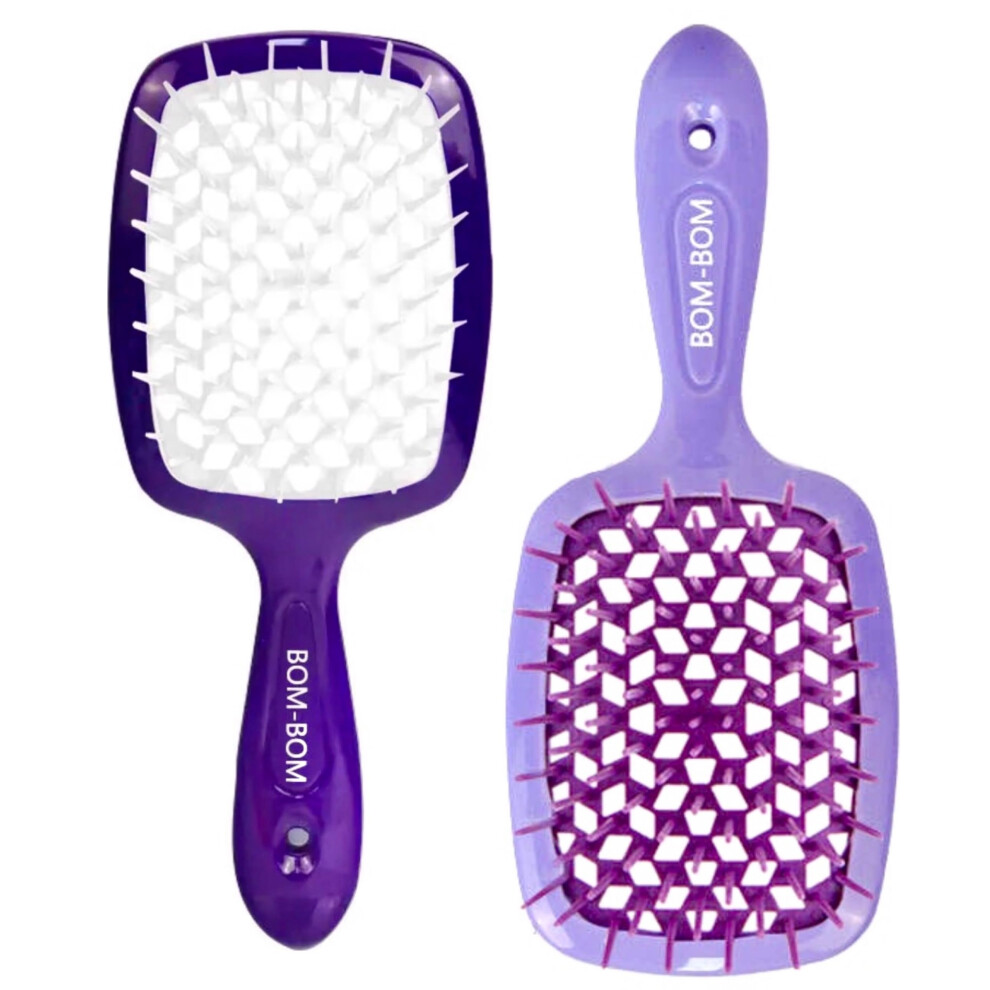 Kit De 2 Cepillos Desenredantes Bom Bom Para Cabello H Medo Y Seco, Con Ventilaci N, Para Todo Tipo De Cabello, Ligeros Y Masajeadores Para El Cu-image