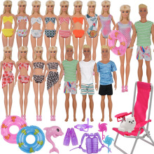 Ztweden 42stcs dukket?j og sv?mmetilbeh?r til 12 tommer dreng og pige dukker inkluderer bikini sv?mmet?jsdrunker skateboard redningstegn stol dyk