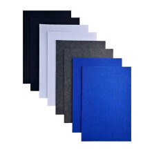 JTNOHX Stiff Felt 2mm tykke filtplader til håndværk 8 """" X12 """" Hard Felt Fabra Squares 8pcs til DIY -projekter (Black White Grey Blue)