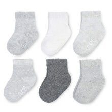 Fruit of the Loom Baby 6-pack All Weather Calzini a lunghezza di lunghezza mesh e tratto termico-ragazzi unisex ragazzi (6-12 mesi grigio)
