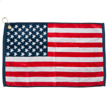 Toalha de golfe jacquard com estrelas e listras da bandeira americana dos EUA 16"""" x 24""""