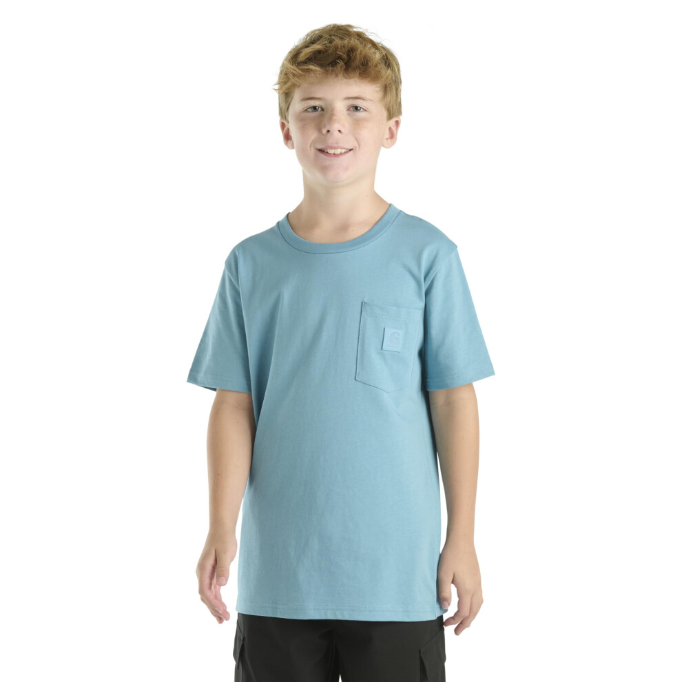 Carhartt Unisex-Kid's Short Sleeve Pocket T-Shirt  Adriatic Blue (Tonal)