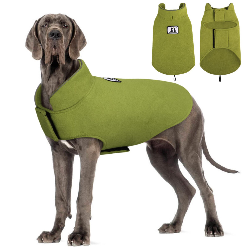 Dentrun Manteau D'hiver Coupe-Vent En Polaire Chaude Pour Grands Chiens, Veste RéVersible Pour Chiots, Gilet RéFléChissant Doux Pour Animaux De C-image