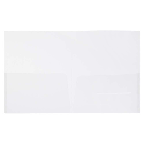 JAM PAPER Plastic Light Weight Flexible Two Pocket Presentation Folders - Clear - 6/Pack 2