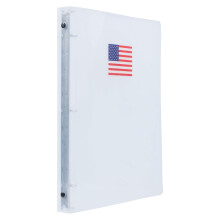 JAM PAPER Plastic ringband van 0,75 inch - Amerikaanse vlag doorzichtige ringband met 3 ringen - afzonderlijk verkocht