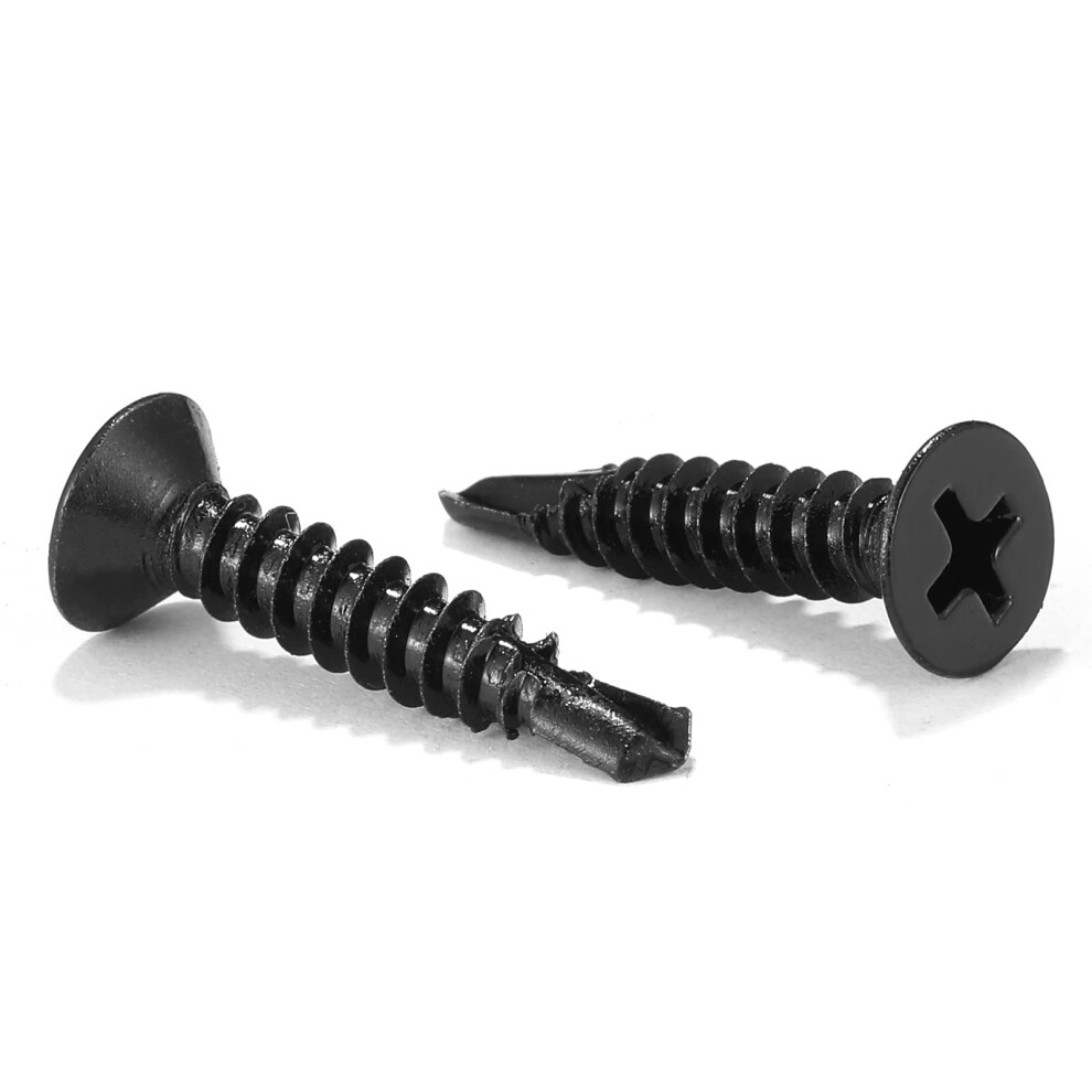 #8 x 1"""" Sheet Metal Screws 100Pcs 410 Stainless Steel Flat Head Fast Self Tapping Screws Black Oxide by SG TZH-image-OPC-PGSVBZ9-NEW