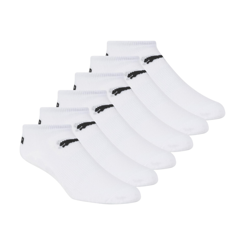 PUMA Women's 6 Pack Runner Socks  White/Black  9-11