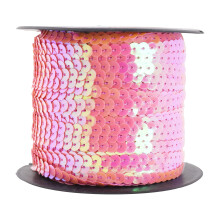 Mandala Craft 6mm Flat Blush Sequins on a Roll - Blush Sequin Trim - 100 Yds String Metallic Sequins for Crafts & Sewing