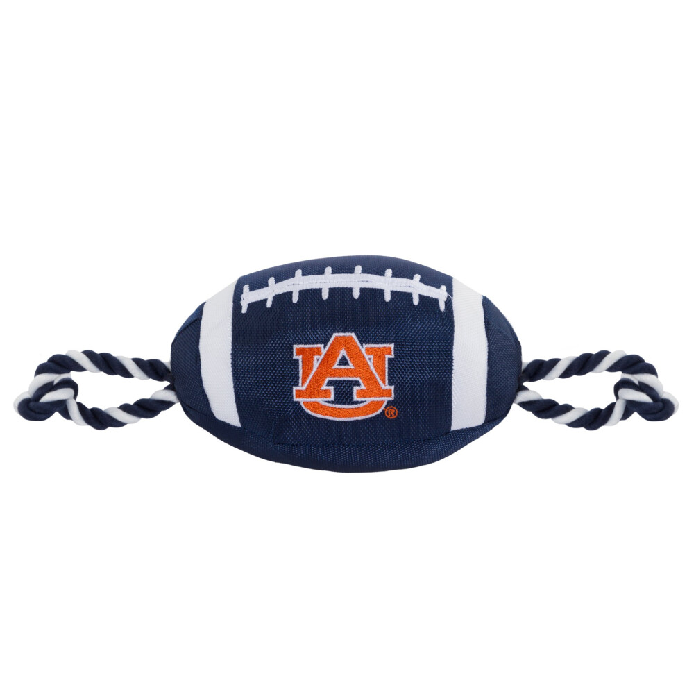 Jouet pour chien Pets First NCAA Auburn Tigers Football, matériaux en nylon robustes et de qualité, cordes de traction solides, couineur intérieu