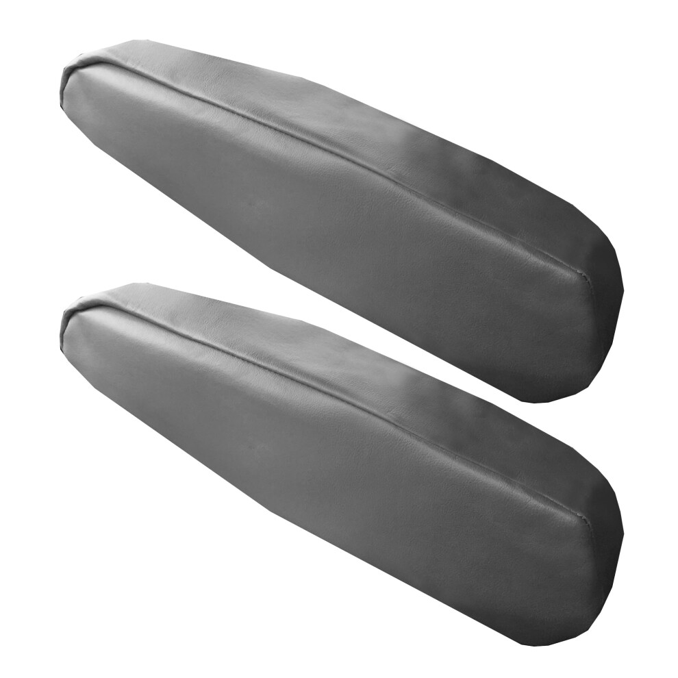 Fh Group Premium Faux Leather Armrest Cover Semi-Universal Fit One Pair Set Of 2 Gray 816352021224