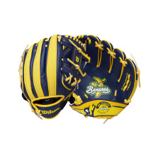 Wilson 2024 A200 EZ Catch Savannah Bananas 10 T-Ball handske - h?jre h?ndkast Navy/gul