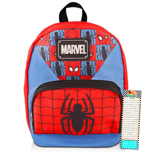 Spiderman Spiderman Mini Backpack for Women - 10 'Canvas Spiderman Backpack con segnalibro Front Pocket Plus 1