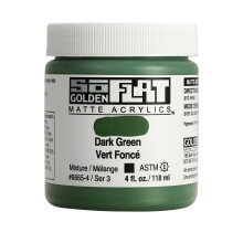 SoFlat Matte Acrylics by GOLDEN Dark Green 4 fl. oz. Jar Professional Acrylic Paint Opaque