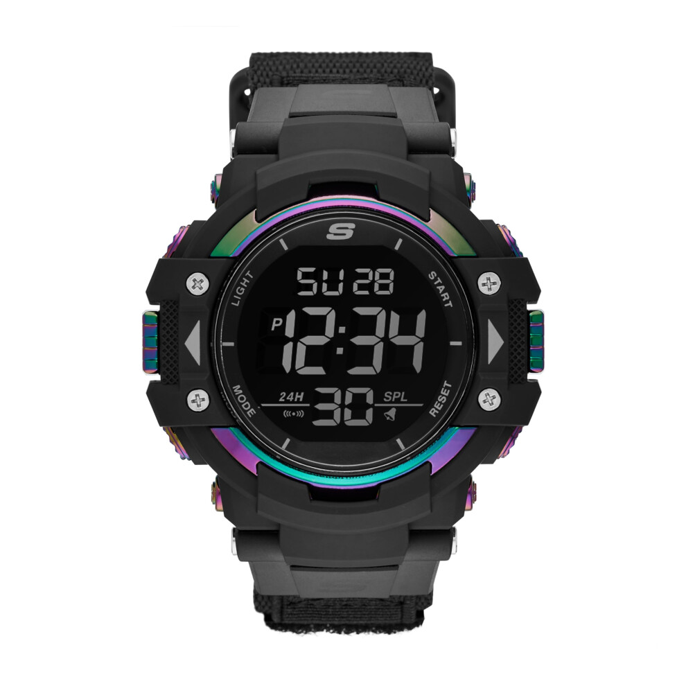 Skechers Men's Keats Digital Chronograph Watch  Color: Black Iridescent (Model: SR1118)