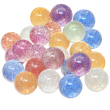25 hoppebolde til b?rnefestfavoritter | Glitter hoppebold 27mm | Superball Sm? gummibolde til b?rn