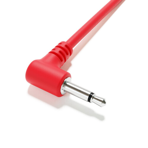 ExcelValley - 5-Pack - Right Angle Mono Modular Patch Cables - 3.5mm 1/8"""" Eurorack Synthesizer [Red | 200 cm - 78.74""""] 2