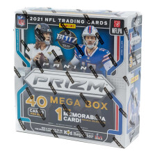 2021 Panini Prizm Fu ball Mega Box 40 Sammelkarten 1 Erinnerungskarte pro Box